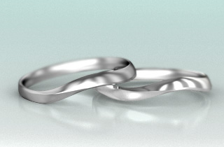 婚約指輪のライン「S字」の写真