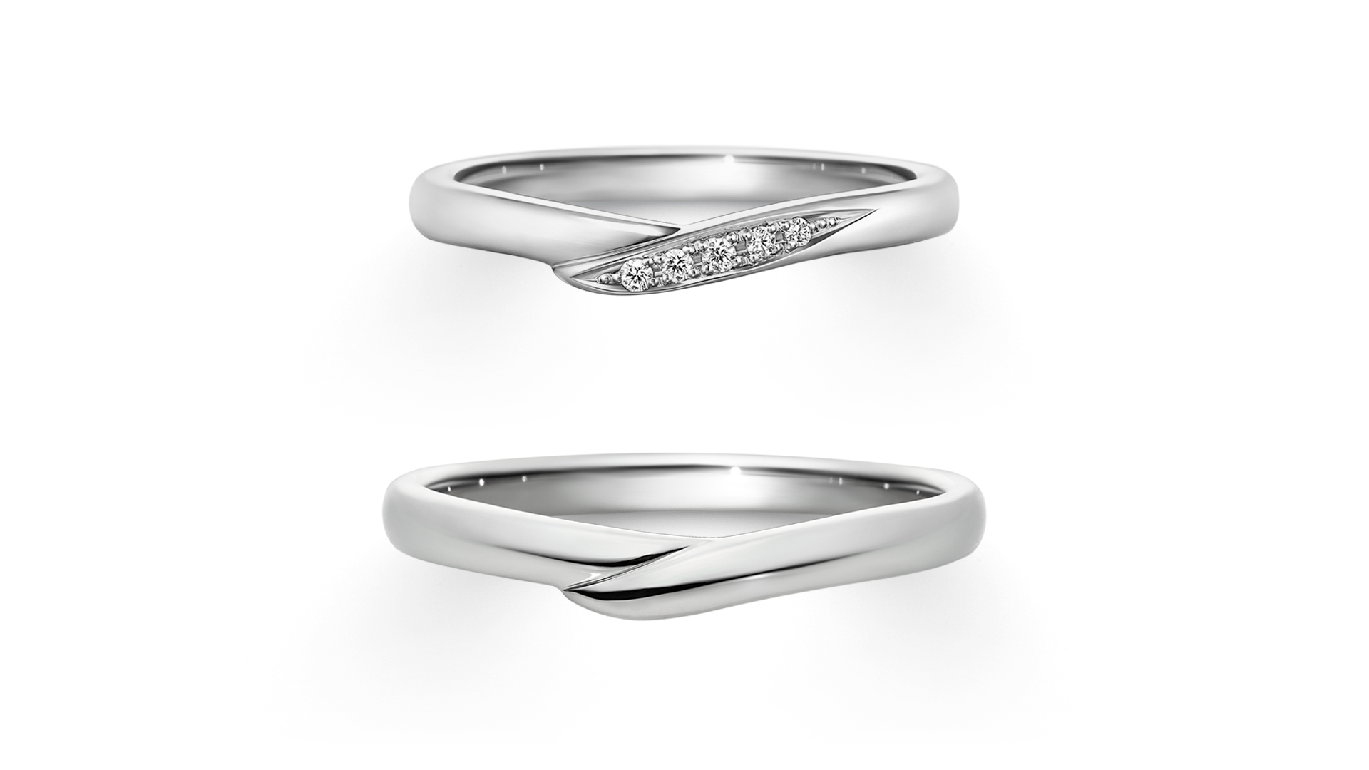 V字デザインの結婚指輪のイメージ