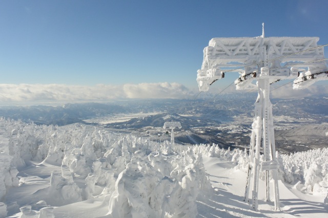 蔵王ロープウェイの雪景色の写真